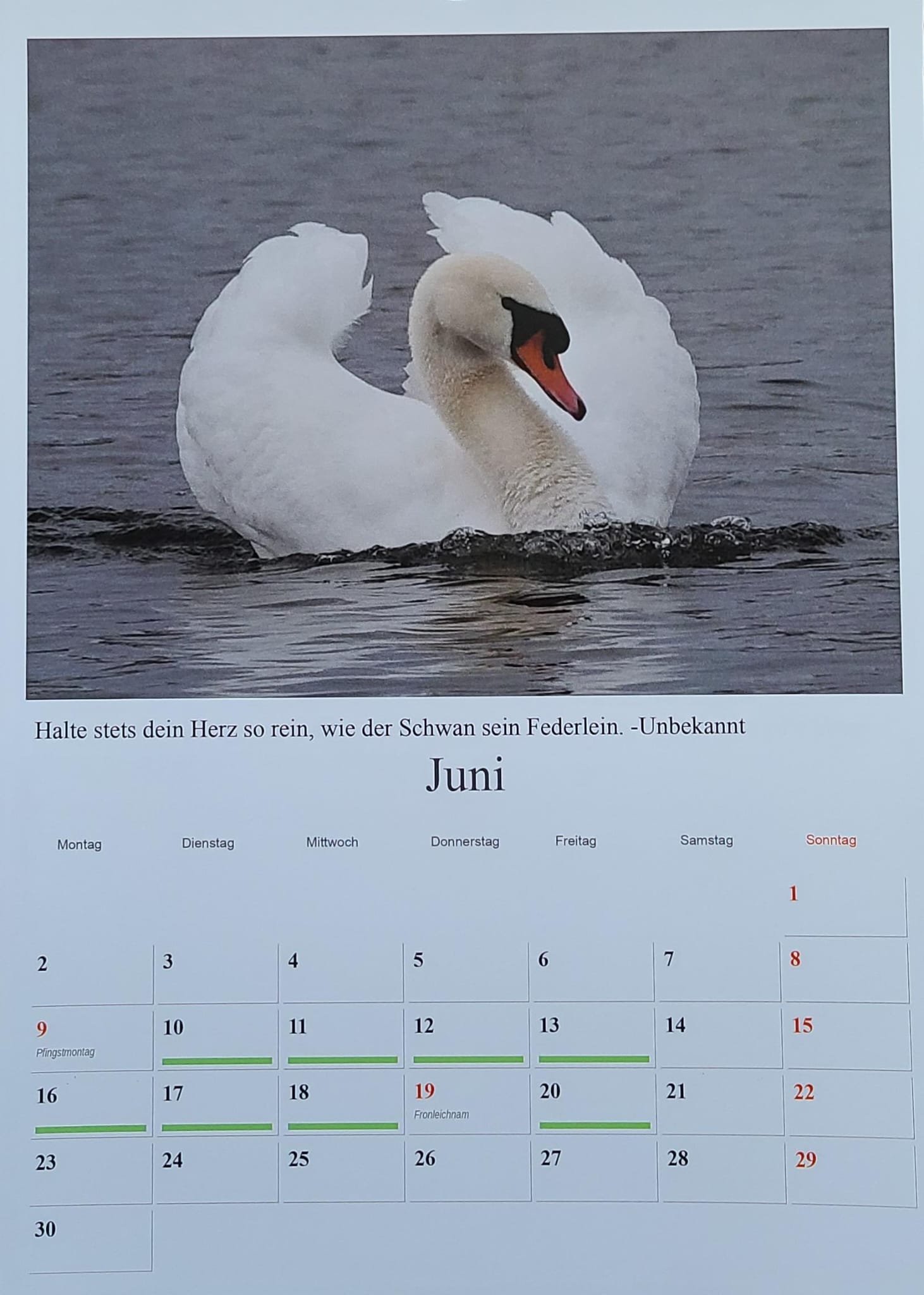 Kalenderblatt August